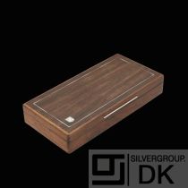 Danish Rosewood Box with Inlaid Sterling Silver - 1960s.
