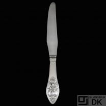 Georg Jensen. Silver Dinner Knife 003 - Fuchsia / Klokke #2.