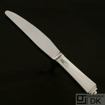 Georg Jensen Silver Dinner Knife, Short Handle, Serrated - Pyramid/ Pyramide - NEW