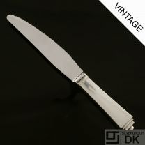 Georg Jensen Silver Dinner Knife, Short Handle, Serrated - Pyramid/ Pyramide - VINTAGE