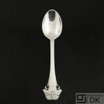Danish Art Nouveau Silver Dessert Spoon - Butterfly / Sommerfugl