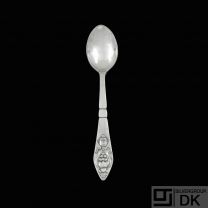 Georg Jensen. Silver Tea Spoon 033 - Fuchsia / Klokke #2.