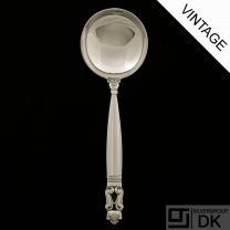 Georg Jensen Silver Soup Spoon, Small, Round - Acorn/ Konge - VINTAGE