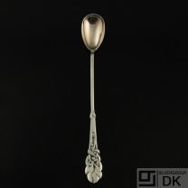 Heimbürger Silver Iced Tea / Latte Spoon, Lightly Gilded - Mistletoe / Mistelten 