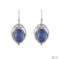 Georg Jensen Sterling Silver Earrings of the Year with Sodalite and Rock Crystal Doublet - Heritage 2017