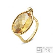 Georg Jensen 18k Yellow Gold Ring with Citrine #1506 - Savannah