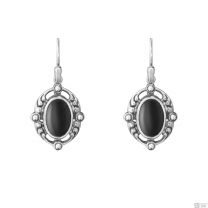 Georg Jensen Sterling Silver Earrings of the Year with Black Onyx - Heritage 2018