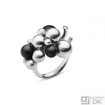 Georg Jensen. Sterling Silver Ring with Black Onyx #551H - Moonlight Grapes