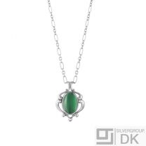 Georg Jensen. Silver Pendant of the Year with Green Agate - Heritage 2019 - Limited Edition