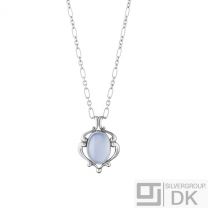 Georg Jensen. Sterling Silver Pendant of the Year with Chalcedony - Heritage 2019