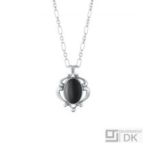 Georg Jensen. Sterling Silver Pendant of the Year with Onyx - Heritage 2019