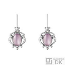 Georg Jensen. Sterling Silver Earrings of the Year with Lilac Quartz - Heritage 2019