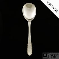 Georg Jensen Silver Serving Spoon, Large 111 - Beaded/ Kugle - Vintage