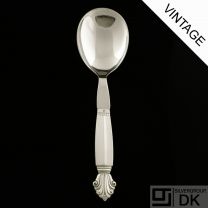 Georg Jensen Silver Serving Spoon w/ Steel, Large - Acanthus/Dronning - VINTAGE