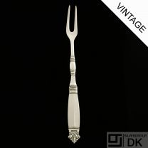 Georg Jensen Silver Meat Fork, Large - 2 Tines - Acanthus/ Dronning - VINTAGE