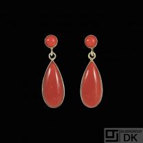 14k Gold Earrings with Coral.