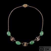 14k Gold Necklace with Jade.