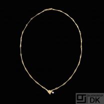 14k Gold & White Gold Necklace with and Diamond 0,03ct.