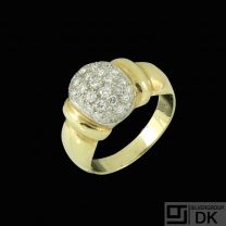 18k Gold Cocktail Ring with Pavé Diamonds 0,50 ct.