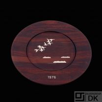 Robert Dalgas Lassen. Rosewood Charger Plate with Inlaid Sterling Silver - 1976.