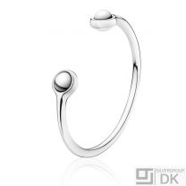 Georg Jensen Silver Bangle with Silver Stone - Sphere 473A
