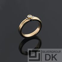 Georg Jensen Yellow and White Gold Diamond Ring w/ 0.12 Ct. Diamonds