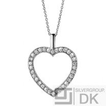 Georg Jensen White Gold Diamond Pendant - HEART
