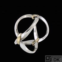 Georg Jensen. Sterling Silver Bracelet with 18k Gold #426 - DEVOTED HEART
