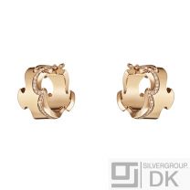 Georg Jensen Rose Gold Earrings w/ Diamonds - Fusion #1371