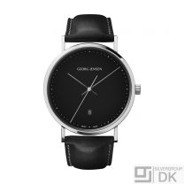 Georg Jensen Watch w/ Black Dial & Black Leather Strap - Koppel K41-ST02