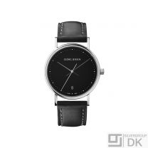 Georg Jensen Watch w/ Black Dial & Black Leather Strap- Koppel K32-ST02 3H