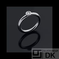 Georg Jensen Gold Diamond Solitaire Ring 0.15 ct.