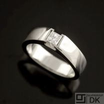 Georg Jensen White Gold Diamond Solitaire Ring 