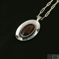 N. E. From. Danish Sterling Silver Pendant with Amber - 1960s