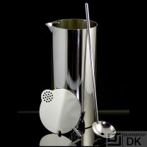 Stelton Silver Cylinda Line Cocktail Mixer with Spoon - Arne Jacobsen
