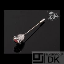 Georg Jensen Brooch Of The Year 2007 with Garnet - HERITAGE COLLECTION
