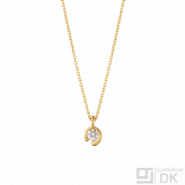 Georg Jensen. 18k Gold Solitaire Pendant #1636D with Diamond 0.10ct - MERCY.