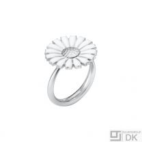 Georg Jensen. Sterling Silver DAISY Ring with white Enamel.