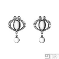 Georg Jensen Sterling Silver Earclips of the Year with Silverstone - Heritage 2013 
