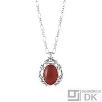 Georg Jensen. Sterling Silver Pendant of the Year with Carnelian - Heritage 2020