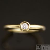 Georg Jensen Gold Diamond Solitaire Ring 0.12 ct.