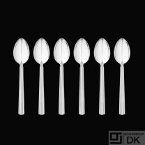Georg Jensen. Set of six Silver Dessert Spoons 021 - Bernadotte.