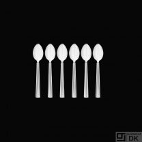 Georg Jensen. Set of six Silver Coffee Spoons 034 - Bernadotte.