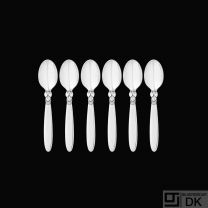 Georg Jensen. Set of six Silver Coffee Spoons 034 - Cactus / Kaktus.