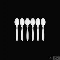 Georg Jensen. Set of six Silver Mocha Spoons 035 - Cactus / Kaktus.