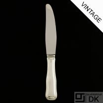 Georg Jensen Silver Luncheon Knife, Short Handle, Serrated - Old Danish/ Dobbelt Riflet - VINTAGE