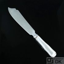 Georg Jensen Silver Cake Knife, Old Style Blade - Old Danish/ Dobbelt Riflet.