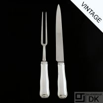 Georg Jensen Silver Carving Set, Large - Old Danish/ Dobbelt Riflet.