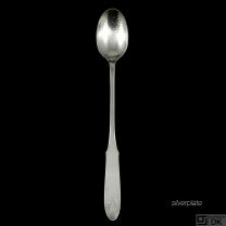 Georg Jensen Hammered Silverplate Iced Tea / Latte Spoon 078 - Mermaid - NEW