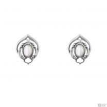 Georg Jensen Silver Ear Clips with Mother of Pearl - Heritage 2016